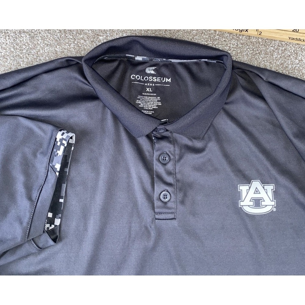 Colosseum Athletics Auburn Tigers Gray & Camo Performance Polo OHT Mens XL NCAA
